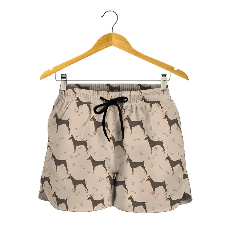 Doberman Pinscher Pattern Print Women's Shorts Relaxed Sweat Shorts