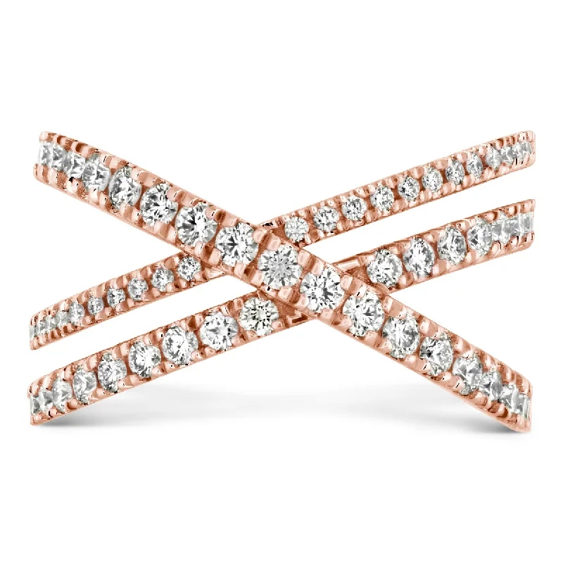 Best Jewelry Sale – Shop Exclusive Designs Now Hearts On Fire Round Diamonds Half Anniversary Fashion Ring in 18K Rose Gold (.70ctw)