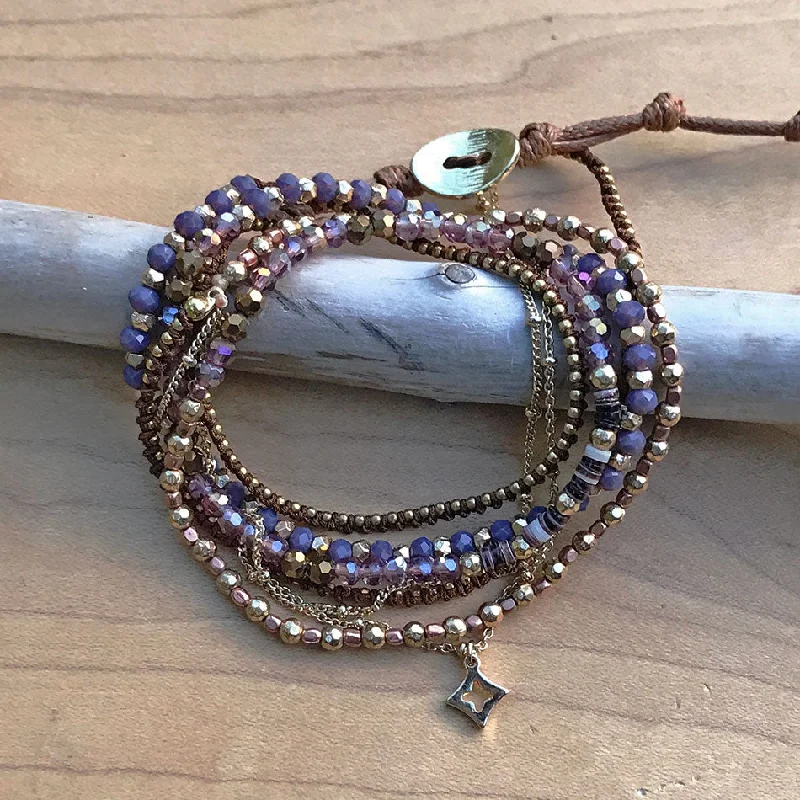 Must-Have Jewelry At Unbelievable Discounts Iridescent Wrap Bracelet/Necklace - Purple, Thailand